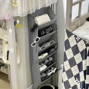 (색상 그레이 6단)수납 벽걸이형 6단 포켓