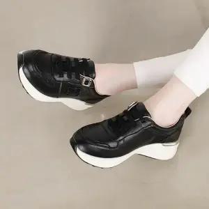 [하프클럽/다잇템]여성 레더 플랫폼 캐쥬얼 키높이 스니커즈