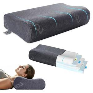 부드러운 목 지지대가 있는 LOFE 컨투어 베개 - 이상적인 지지를 위한 조절 가능한 부드러움 경추 베개, 모든 수면자를 4겹 통증을 줄여주는 인체공학적 측면 침목