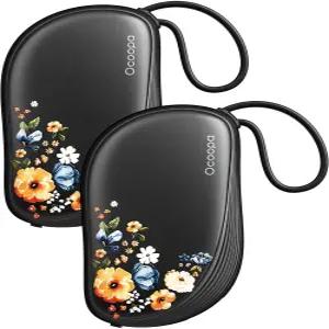 OCOOPA 핸드 워머 충전식 2팩 울트라 슬림 전기 휴대용 포켓 히터 빗에서 영감을 받아 장갑 UL 인증 겨울