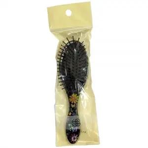 고급스러운 소 쿠션 블랙플라워 타원 헤어브러쉬