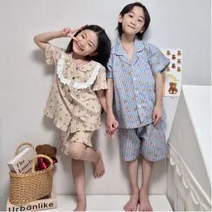 테디베어 아동 잠옷 국산 순면 여름 여아 남아 주니어 초등 학생 키즈 고급 선물