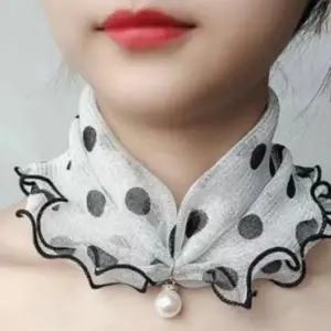 여성 쁘띠 스카프 사계절 미니 머플러 포인트 코디 화사한 꽃무늬 패턴