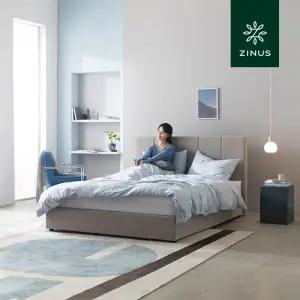 [롯데백화점]지누스 매든 저상형 패브릭 침대세트 2colors + 클라우드 럭스S 하이브리드 30cm (K)