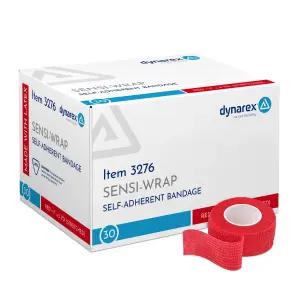 다이나렉스 센시 랩 자가 접착 붕대 30팩 1인치 x 5야드 빨간색 라텍스 컬러 탄성 응집 운동 테이프 타투