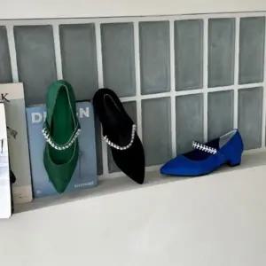 [다잇템] 여성 오피스 나들이 스트랩 들러리 큐빅 슈즈