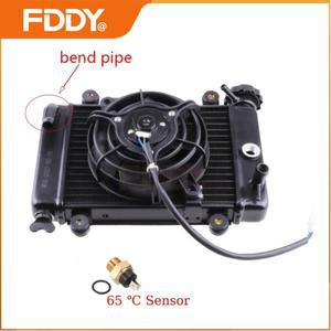 FDDY 바이크 오토바이 라디에이터 냉각 쿨러 5인치 전기 팬 M16 온도 센서 (산 150cc 200cc 4x4 ATV UTV 버