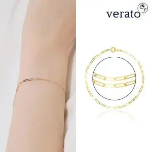 베라토 18K 클립 한줄 체인 팔찌