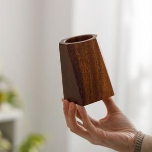 호두 나무 펜 홀더  단단한 보관 상자 사무실 책상 장식 느낌 빛