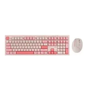지클릭커 오피스프로 WMK600 사일런스 M RGB 무소음 무선 블루투스 108 키보드 마우스 세트 Pink RC1