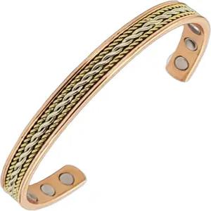 어스 테라피 우아한 디자인 초강력 자석이 있는 자기장 구리 팔찌 - 유니 조절 가능