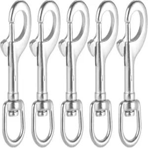 Mtsooning 5PCS 싱글 엔드 스위블 볼트 스냅 후크 316 스테인리스 스틸 헤비 듀티 트리거 스프링 클립 개