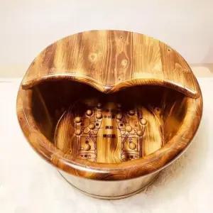 습식족욕기 원목 편백나무 손잡이 히노끼 원목 족욕통