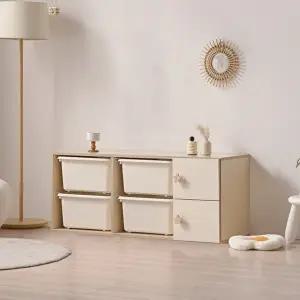 [인터데코]아이방,거실,침실 활용도 높은 바구니 수납장 120cm P0000CEZ