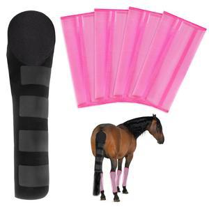 Dmnlp 말 꼬리 랩 프로텍터 및 파리 가능한 안정적인 위한 부츠 통기성 조절 트레일에서 메쉬 다리 4가지 세트, 가드 보호를 모기 플라이
