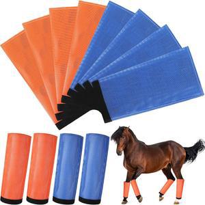 말 통기성 메시 부츠를 위한 8가지 느슨한 주황색, 랩 가능 모기 세트 년생) 플라이 줄여줍니다(파란색, 물림을 파리와 조절 일 부츠 다리 방지용