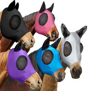 귀 보호 기능이 있는 말 파리 미니 마스크, 5종(PCS) 눈 차단 커버 마스크 통기성 탄성 위한 말(5PCS)을 풀페이스 소형 자외선 원단 5종,