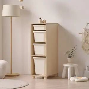 [인터데코]아이방,거실,침실 활용도 높은 바구니 수납장 37cm P0000CET