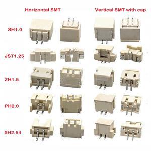 직선형 DIP 직각 수직 SMT 수평 SMD PCB 수 웨이퍼 커넥터 JST SH1.0 MX1.25 ZH1.5 PH2.0 XH2.54 VH3.96 mm