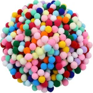 Lawie 500 PCS 2cm 0.8인치 크리스마스 무지개 색상 대형 폼 예술 및 공예 파티 볼 장식품 DIY 퍼프 메이커