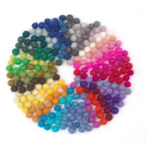 글래시아트 원 울 펠트 볼 초소형(240피스) 0.5센티미터 - 0.2인치 타이니 핸드메이드 40컬러(레드 블루