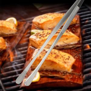 30CM 스테인레스 스틸 바베큐 집게 음식 요리 족집게 액세서리 도구 라운드 샤프 뷔페 클립