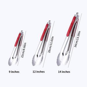 미끄럼 방지 스테인레스 스틸 바베큐 집게 샐러드 클립 인치 14 도구 뷔페 요리 12 고기