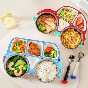 스텐식판 어린이 유치원 가정용 배식 급식 자동차식판 식기세트
