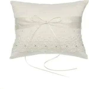 삼키 비너스 주얼리 자수 플라워 레이스 크리스탈 웨딩 링 베어러 베개 7인치 x - 보리 RP008I