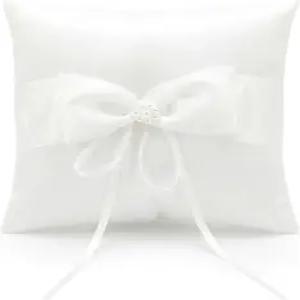 팸퍼리 1PCS 웨딩 링 베개 5.5인치 X 사랑스러운 레이스 펄 보리 베어러 쿠션 프러포즈 파티용