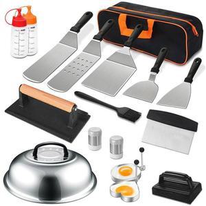 그리들 액세서리 키트 야외 바베큐 철판구이 스테인레스 캠핑을 스틸 플랫 그릴 위한 상업 등급