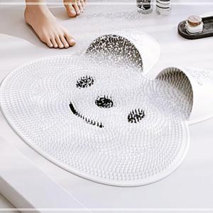 [2개구성] 토끼 관리 흡착식 세척 씻는 풋브러쉬 매트 바닥각질제거 발 다용도브러쉬 지압 목욕 LWF953E7