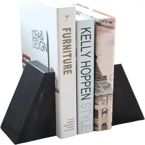 폭스 런 100 천연 광택 대리석 북엔드 블랙 2종 세트 작은 삼각형