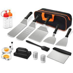 그리들 액세서리 키트 플랫탑 그릴 세트 야외 주걱 확대된 바베큐용 스크레이퍼