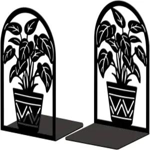 진열대용 피코블루 메탈 북엔드 사무실 책상 선반 방 5.3 x4.3 x7.9 주철 심플 톨 1쌍(냄비 식물)