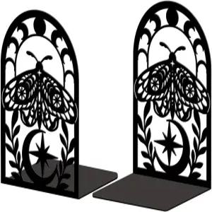 선반용 피코블루 메탈 북엔드 사무실 책상 선반 방 5.3 x4.3 x7.9 주철 심플 톨 1쌍(모스)