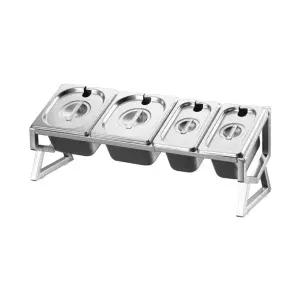 식당 스텐반찬뚜껑 거치대 보관함 밧드 스테인리스 주방정리 소스용기