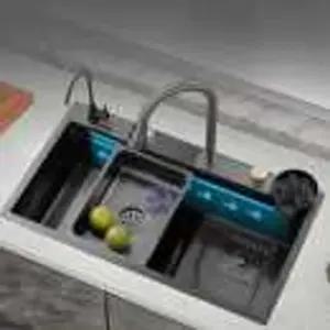 욕실 싱크대 수막정원분수 스틸싱크대 주방용품 욕실인테리어 폭포세면대