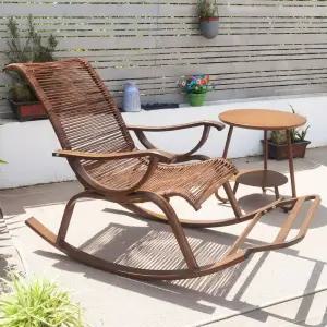 캠핑용원목스윙체어 접이식흔들의자 테라스정원 휴대용캠핑체어 감성캠핑