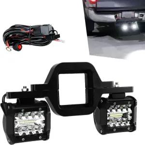 하네스와 2.5인치 견인 히치 마운트 브래킷 홀더 및 배선 하네스가 포함된 4인치 LED 작업등 - 트럭 SUV
