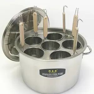 스텐 면탕기 7구 업소용 메밀 조리 요리 국수 냄비 파스타 면 삶는 기구