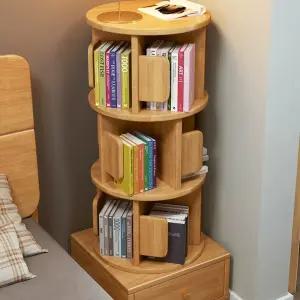 회전책장 원목 서재형 낮은책장 360도 진열장 책꽂이 회전식 원형