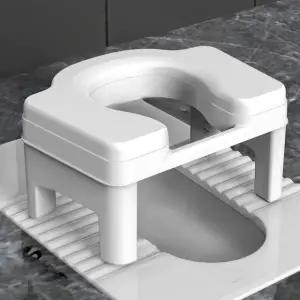 편안한 구멍 뚫린 의자 좌욕 변기 가정용 접이식 간이 어르신 로우 스타일 화이트 18cm