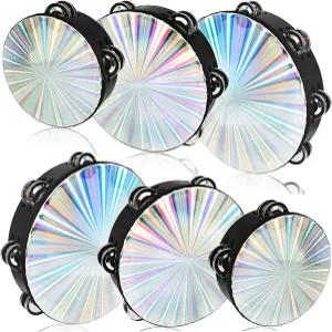 성인 교회 결혼식 댄스 파티 KTV를 위한 6팩 래디언트 탬버린 6 8인치 반사 탬버린과 더블 로우 징글벨