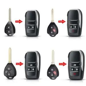 자동차 키 쉘 플립 리모컨 키 케이스 도요타 야리스 캠리 라브 4 용 버튼 2 개 34 개