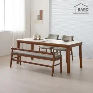 [/착불배송] 체스티 1900 연그레이 포세린 통 세라믹 6인 식탁 세트 (식탁+의