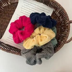 [골드스마일]골지 골덴 니트 겨울 헤어곱창 곱창 심플 베이직 기본 머리끈