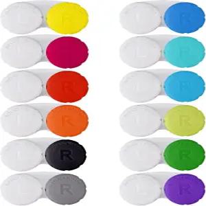 Lasiyanor 12PCS 컬러풀 콘택트 렌즈 케이스 침지 키트 누수 방지 포장 야외 미니 스크류 탑에 적합