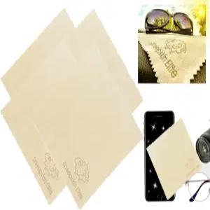 내추럴 샤무아 가죽 안경 청소용 천 카메라 렌즈 화면 태블릿 (4팩 소형)