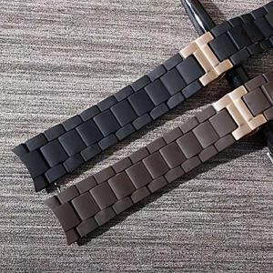 20 23mm 아르마니 AR5890 AR5905 AR5919 AR5920 시계 밴드 방수 벤드 홀 실리콘 클래드 스틸 시계 스트랩